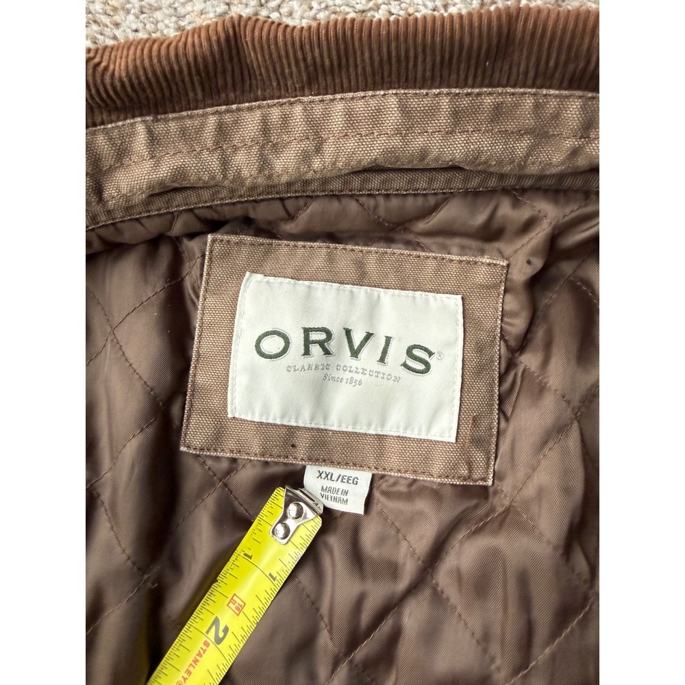 Vintage Orvis Barn Jacket Field Brown Canvas lined Corduroy Collar Gorpcore XXL - Picture 3 of 14